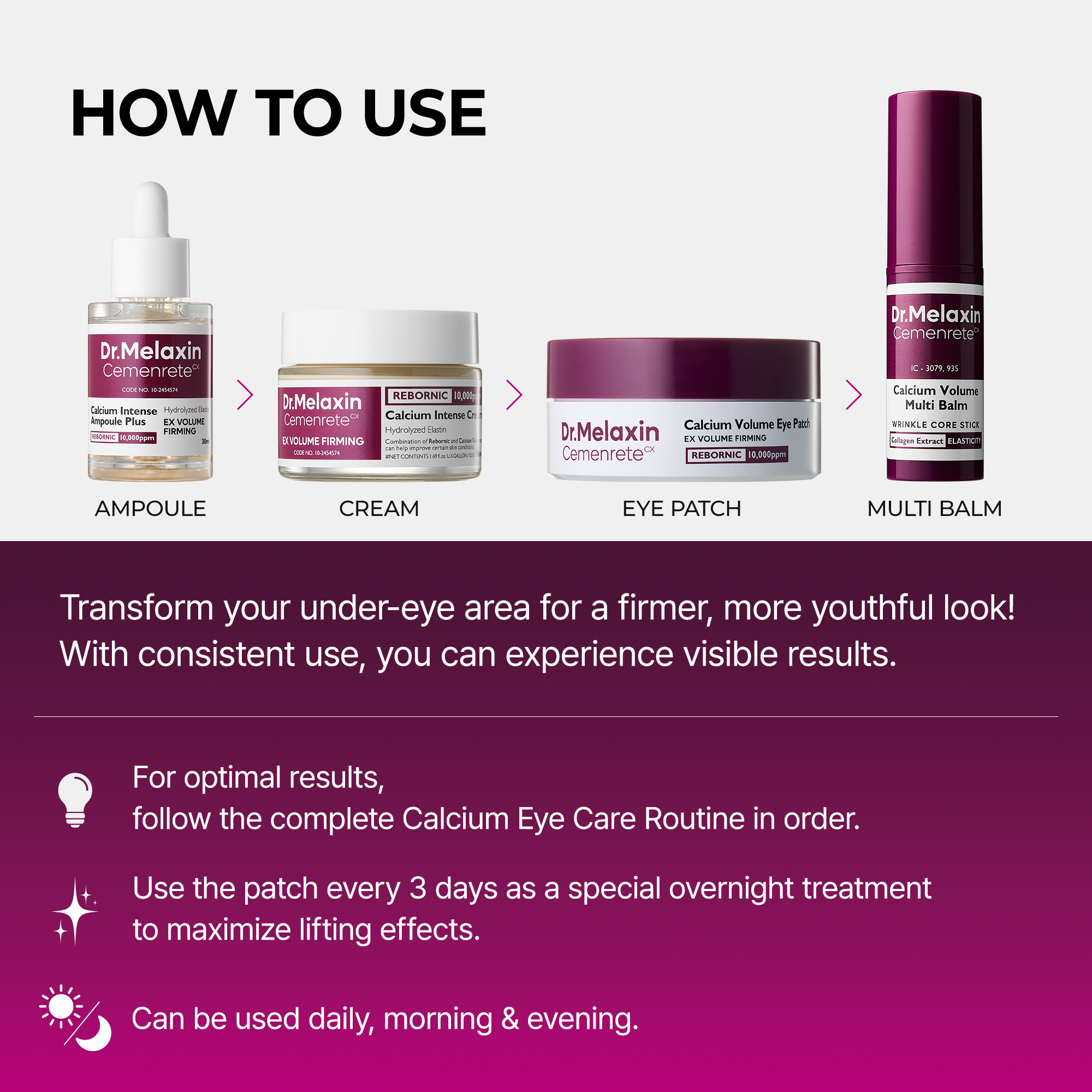 Cemenrete Calcium Eyecare Routine detail view 8 — Dr Melaxin K-Beauty