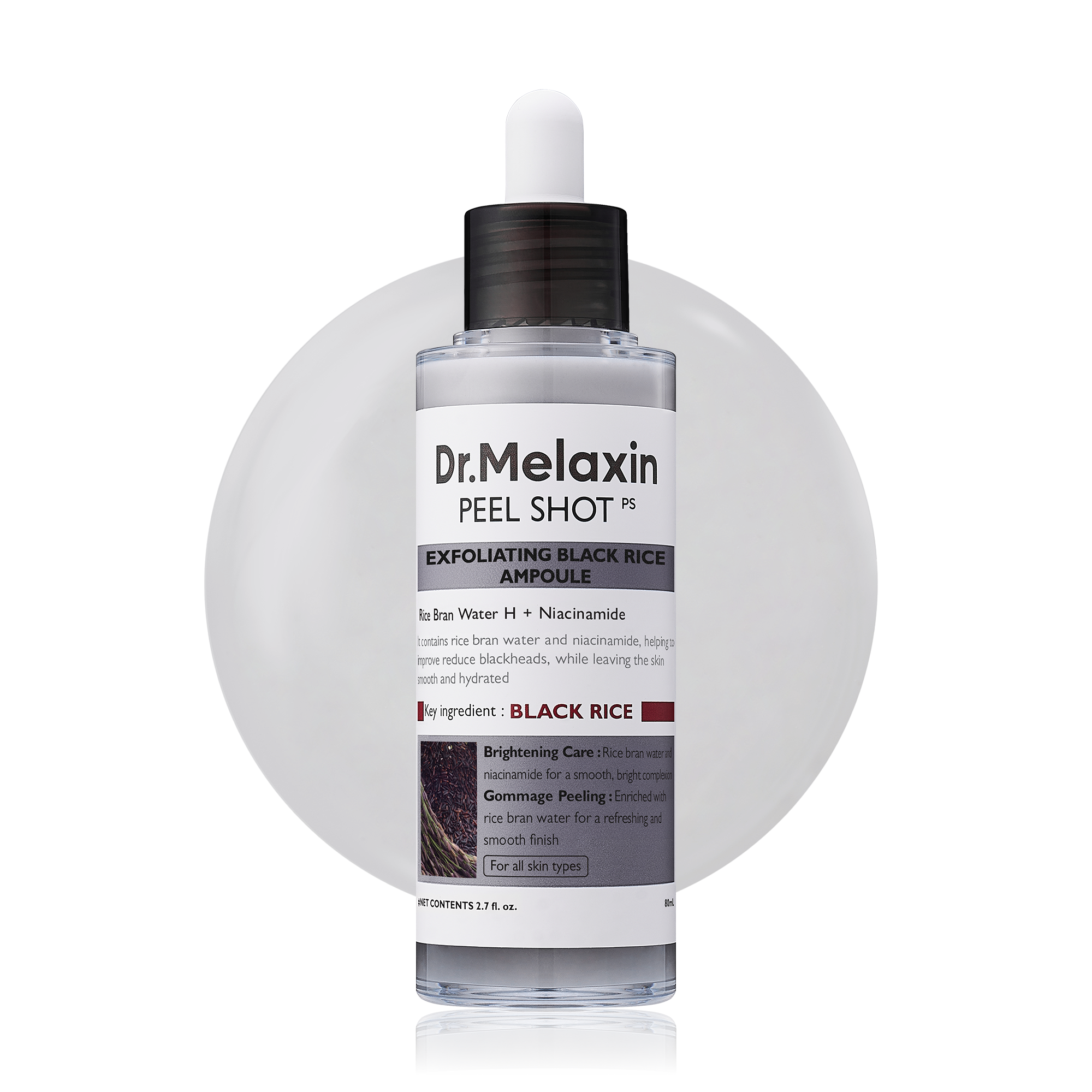 Peel Shot Glow Black Rice Ampoule main product shot — Dr Melaxin K-Beauty