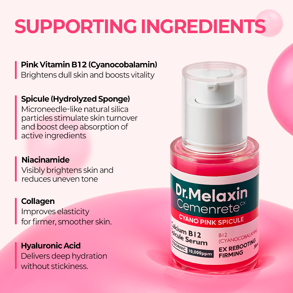 Cemenrete Cyano Pink Spicule Serum detail view 6 — Dr Melaxin K-Beauty