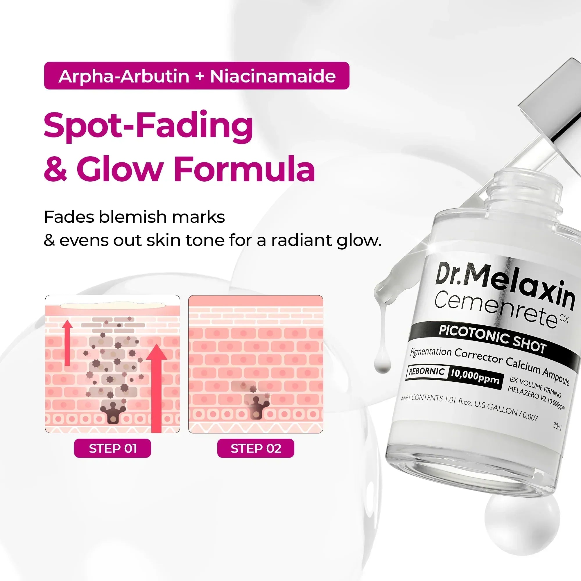 Picotonic Shot Pigmentation Ampoule detail view 7 — Dr Melaxin K-Beauty