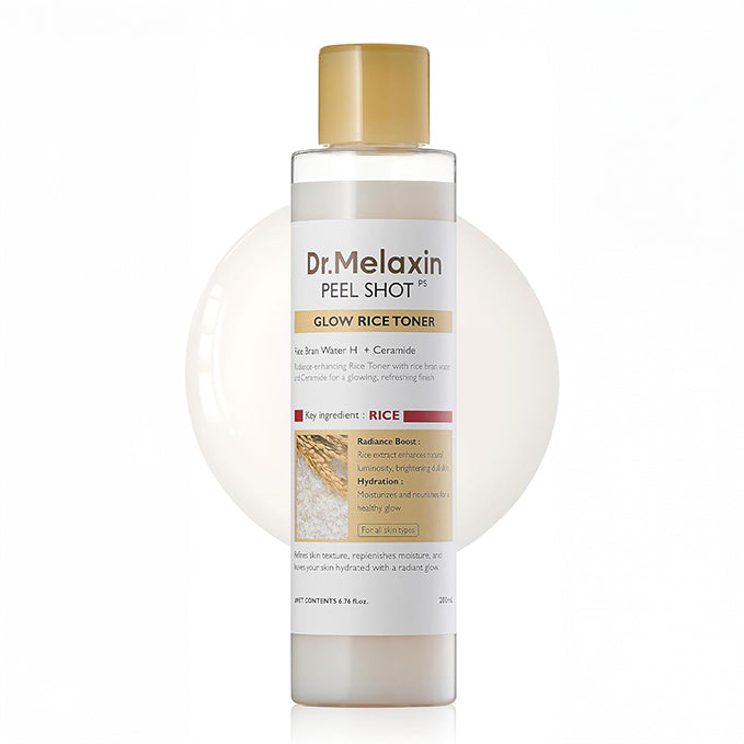 Peel Shot Glow Rice Tonic 200 ml main product shot — Dr Melaxin K-Beauty