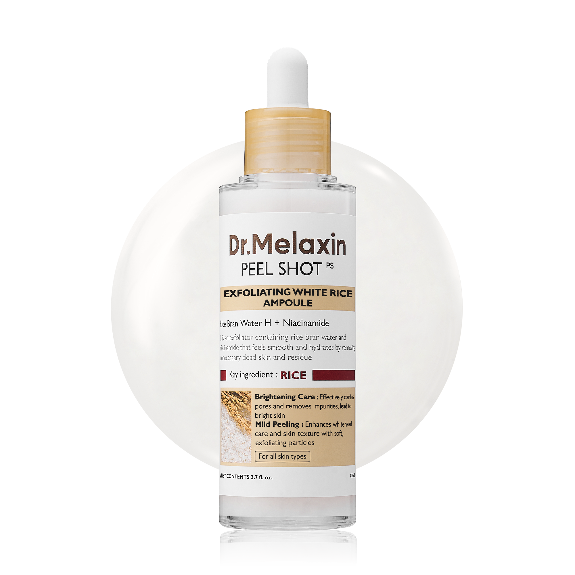 Peel Shot Glow White Rice Ampoule main product shot — Dr Melaxin K-Beauty