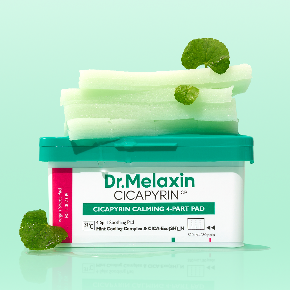 Cicapyrin Calming 4-Part Pad alternate angle — Dr Melaxin K-Beauty