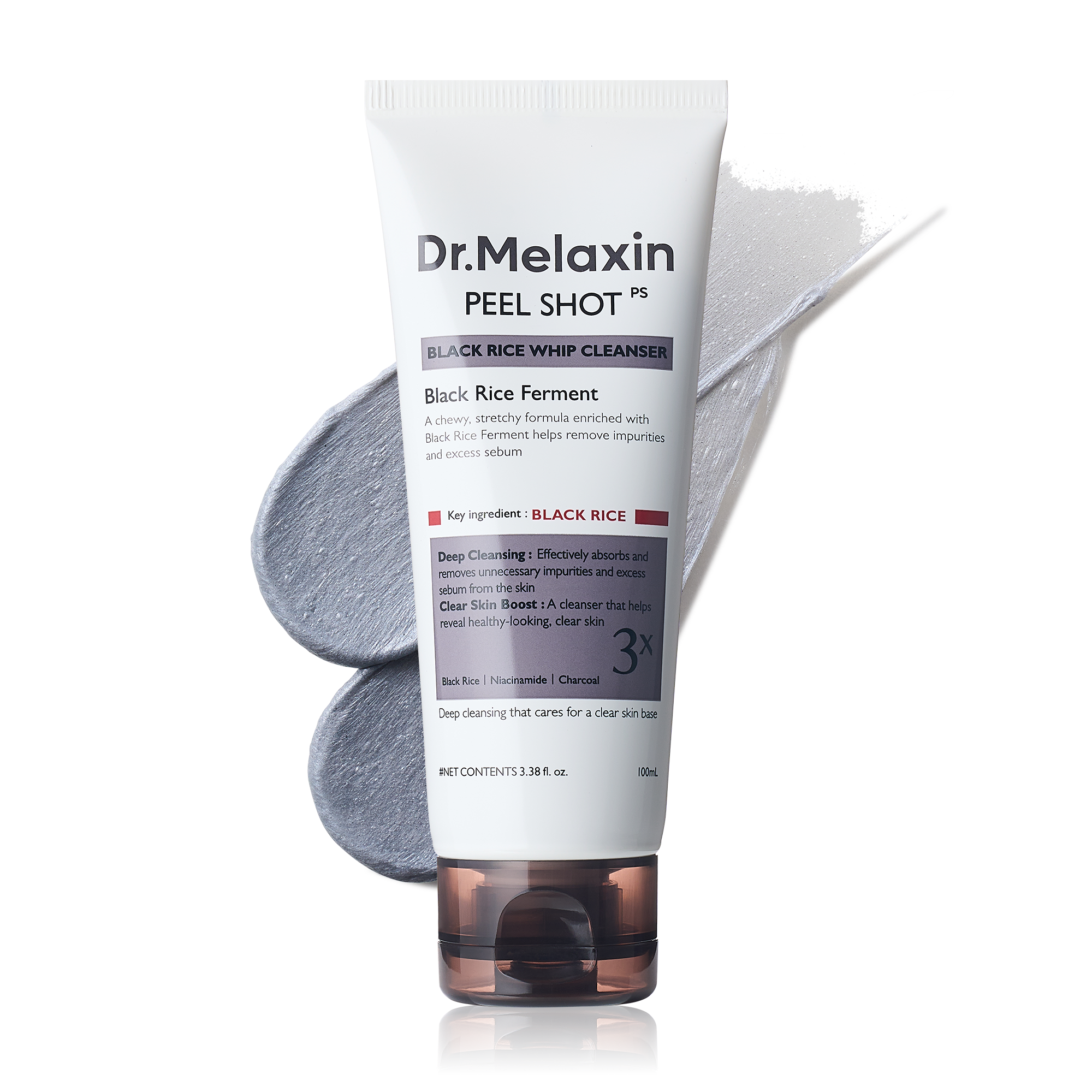 Peel Shot Black Rice Mochi Whip Cleanser main product shot — Dr Melaxin K-Beauty