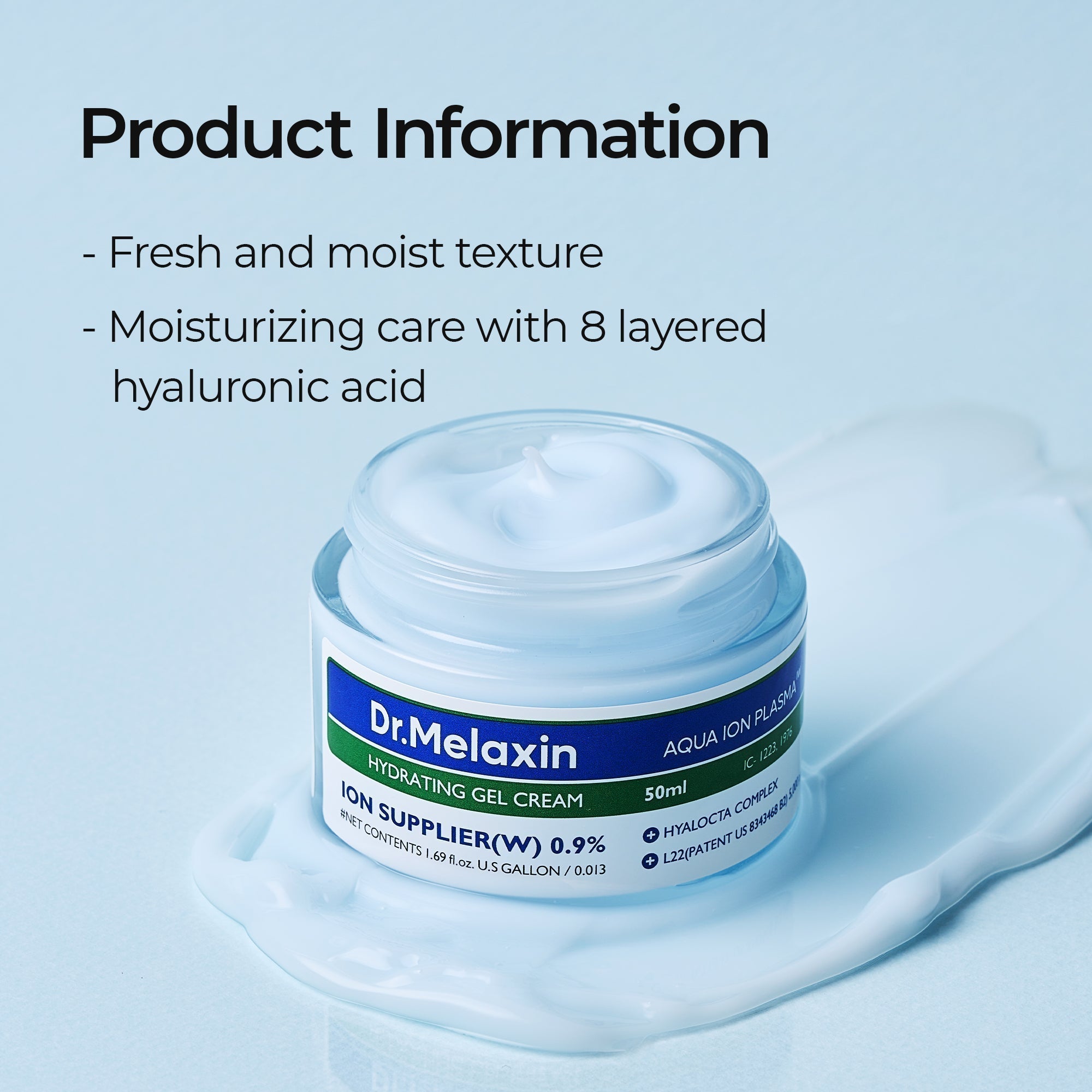 Aqua Ion Plasma Hydrating Gel Cream detail view 4 — Dr Melaxin K-Beauty