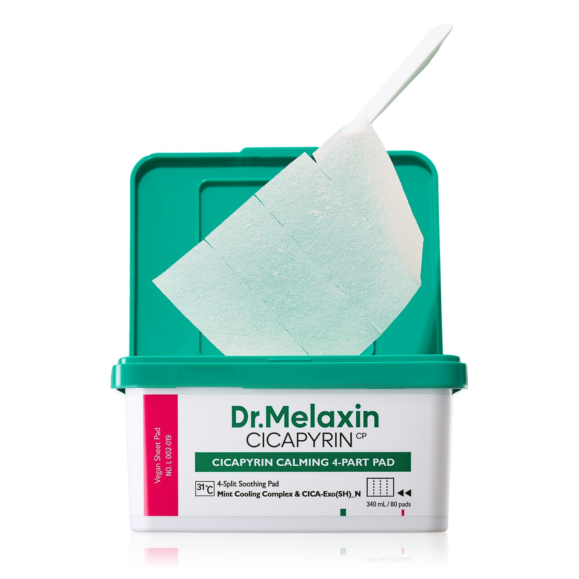 Cicapyrin Calming 4-Part Pad main product shot — Dr Melaxin K-Beauty