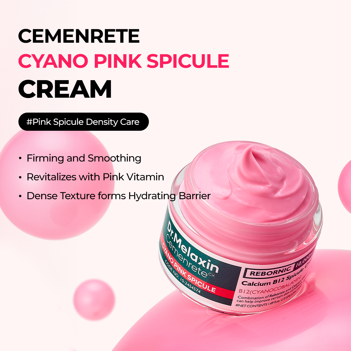 Cemenrete Cyano Pink Spicule Cream detail view 3 — Dr Melaxin K-Beauty