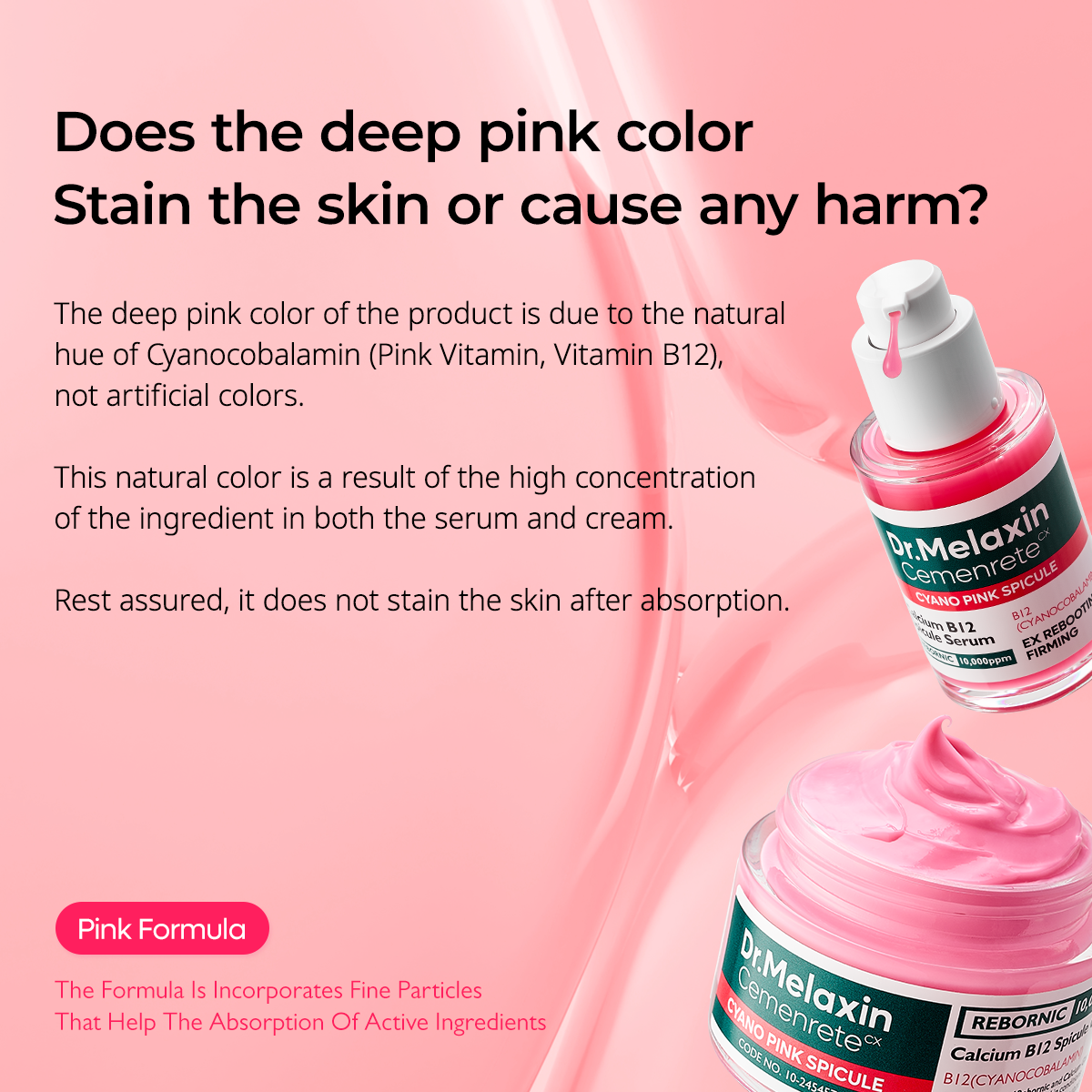 Cemenrete Cyano Pink Spicule Cream detail view 7 — Dr Melaxin K-Beauty